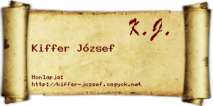 Kiffer József névjegykártya