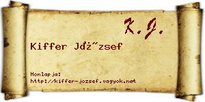 Kiffer József névjegykártya